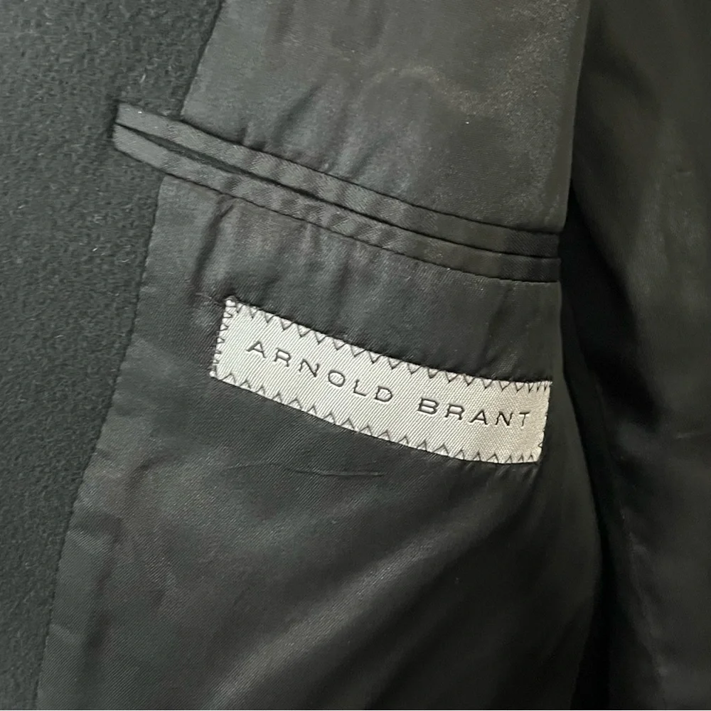 Arnold Brant Cashmere Mens Blazer Sport Coat Black Size 38 - Picture 6 of 9